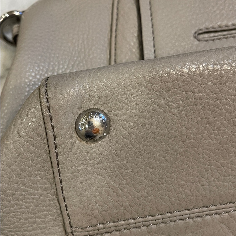 Michael Kors Gray Leather Shoulder Bag/ Satchel - Picture 13 of 14
